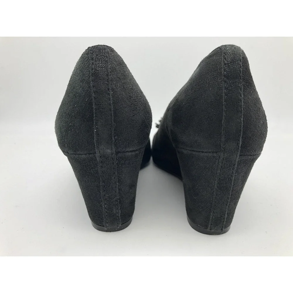 Donald J Pliner  Women's Black Velvet  Slip On‎ Platform Wedge Shoes 7M